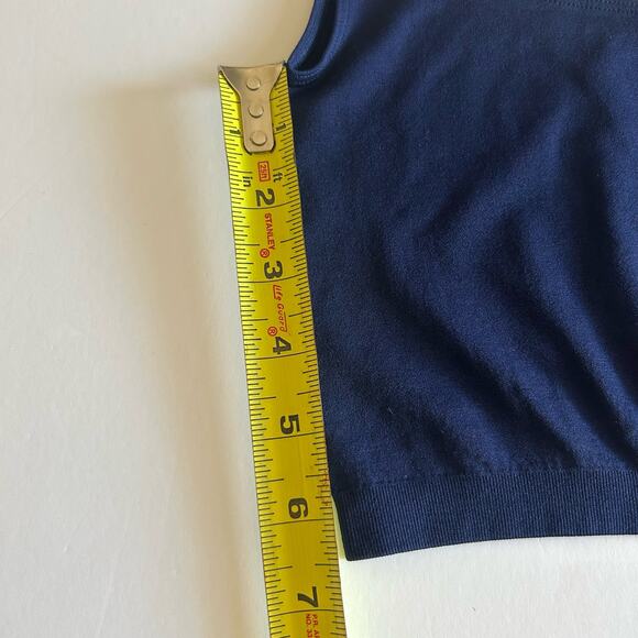 NWT Free People Intimately Womens Scoop Neck Navy Blue Stretch Crop Top XS/S - Picture 12 of 14